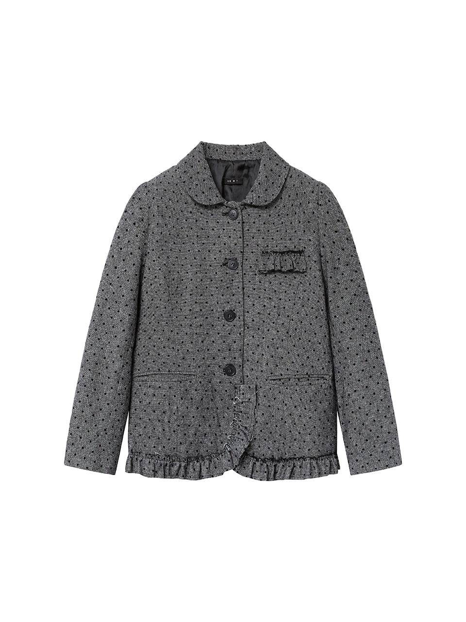 Round frill flare jacket_dot