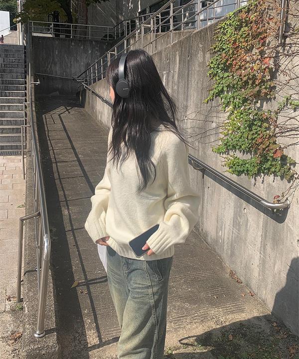 호미 포근 루즈핏 브이넥 니트 (3color)