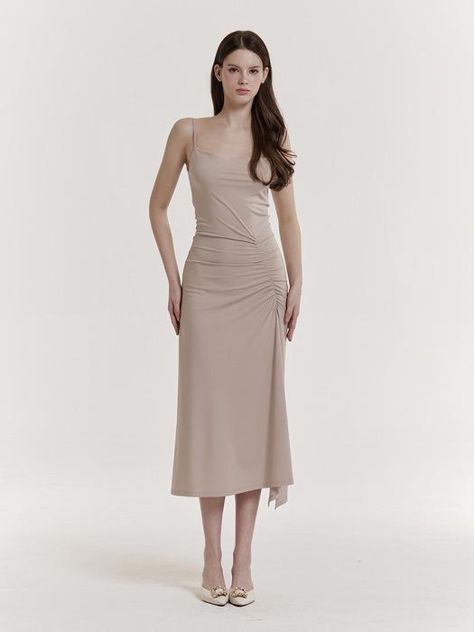 Joan Shirring One-piece (Beige/Black)