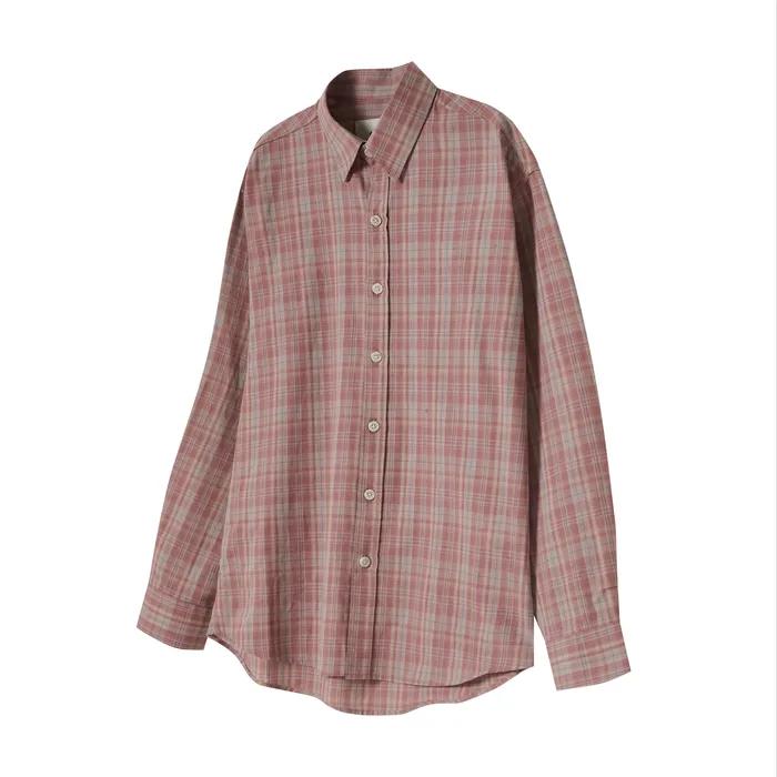 60s vintage check shirts red