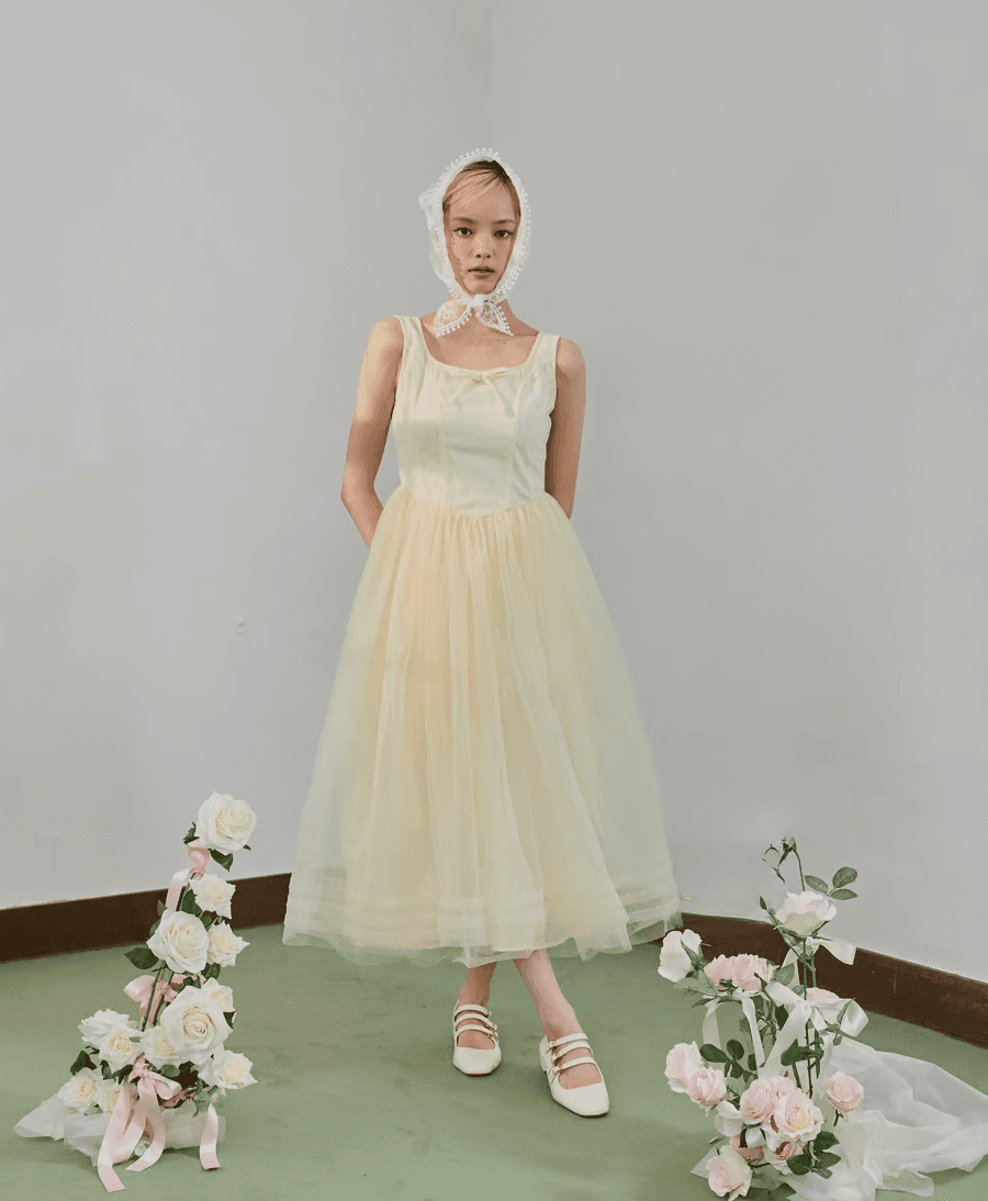 ”Ballerina” corset tulle long one-piece(yellow)