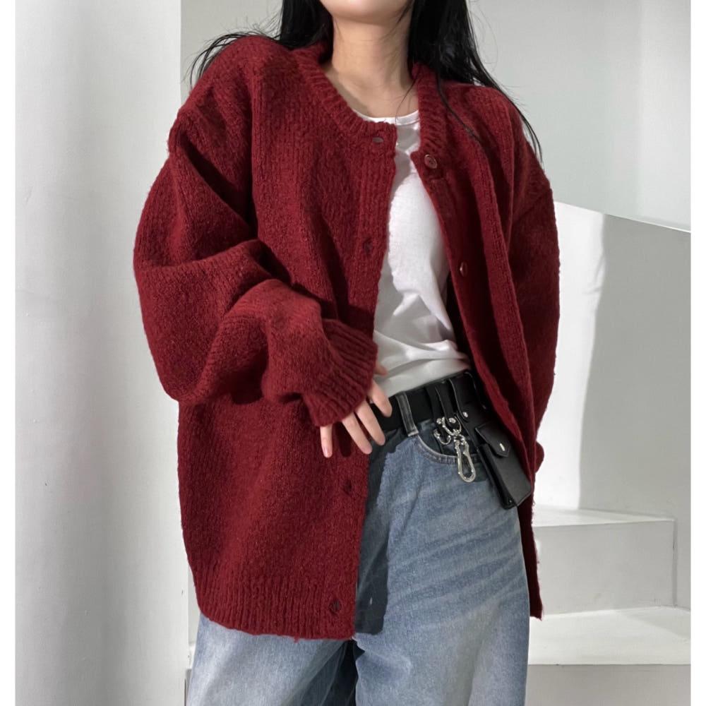 boyle alpaca knit cardigan 보일 라운드 니트 가디건 (4color)