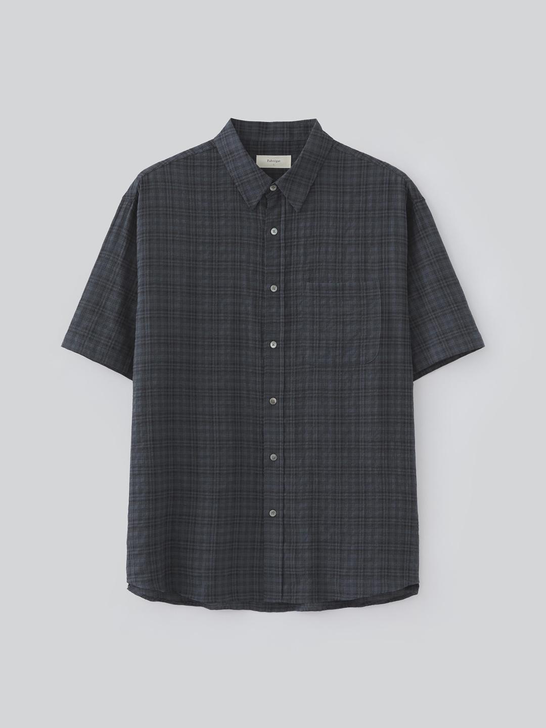 Kylie Check Half Shirts (Dark Navy)