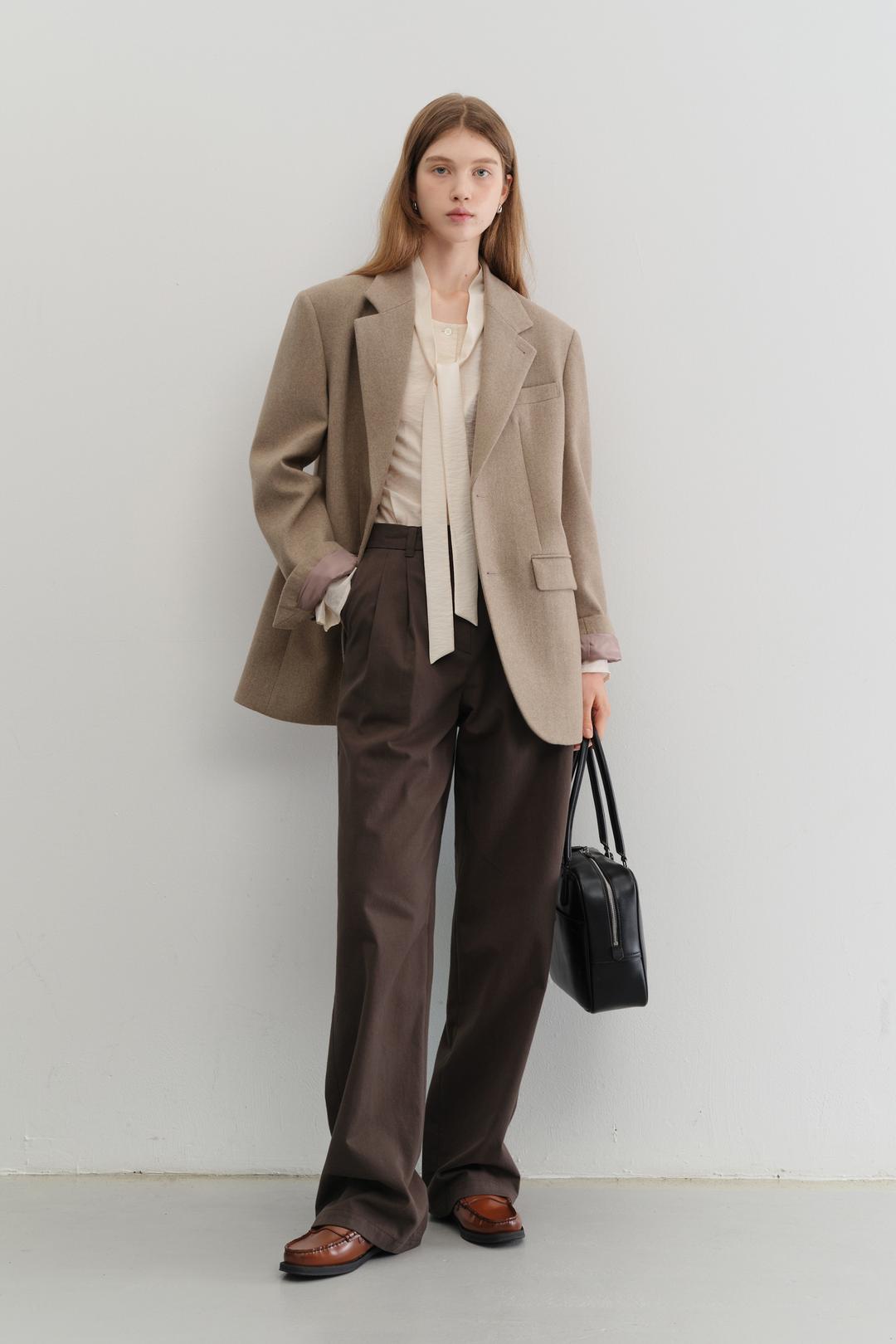 던스트 UNISEX VINTAGE TAILORED WOOL BLAZER [OATMEAL]