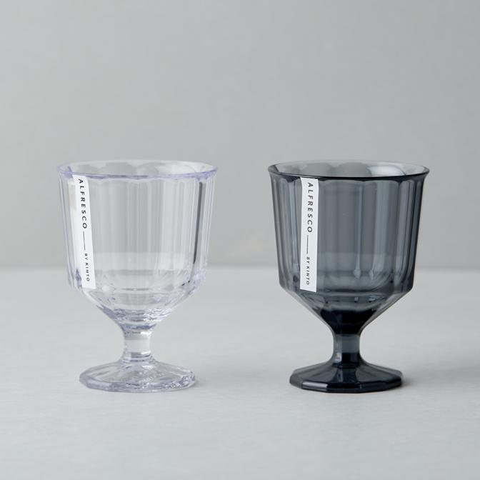 킨토 알프레스코 와인잔 야외용 250ml (투명/스모크) 캠핑용 와인글라스