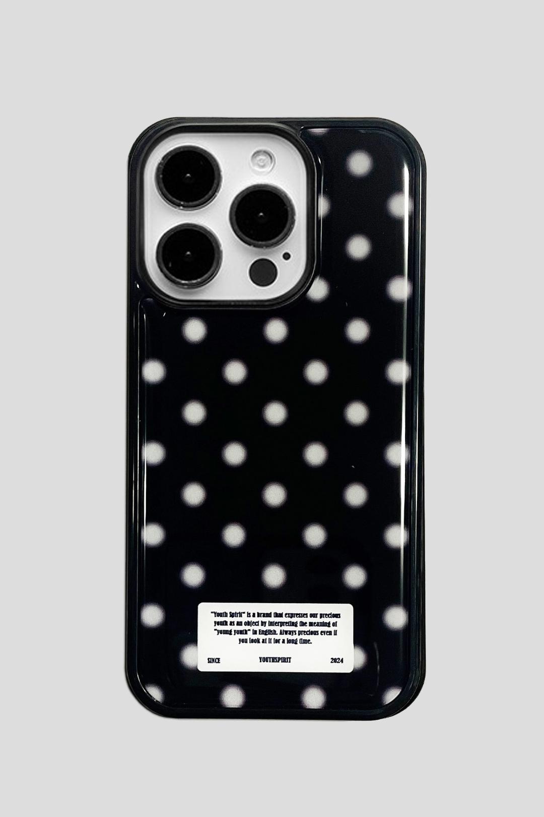 snow dot 블랙 화이트 땡땡이 도트 케이스