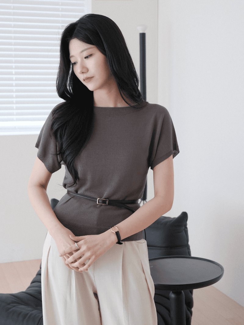 [Nouarté] 시즈 보트넥 니트 (모카 토프)