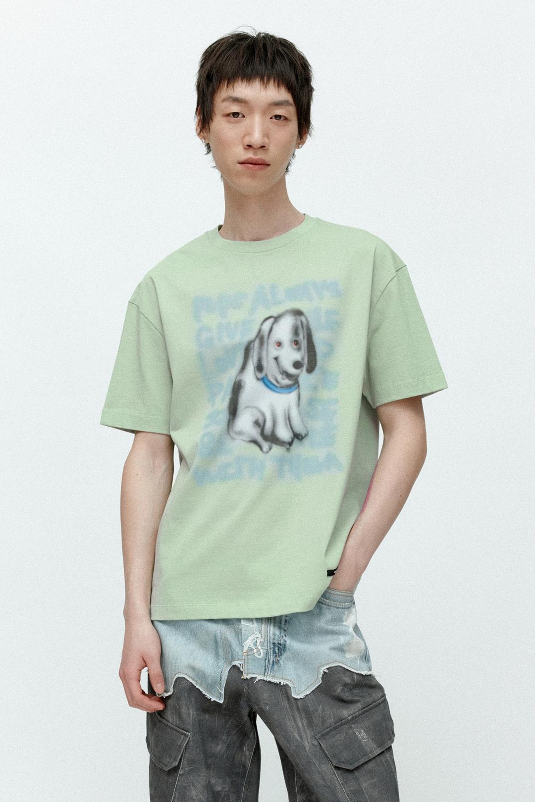 (ESSENTIAL) UNISEX PUPPY T-SHIRT atb1409u(MINT)