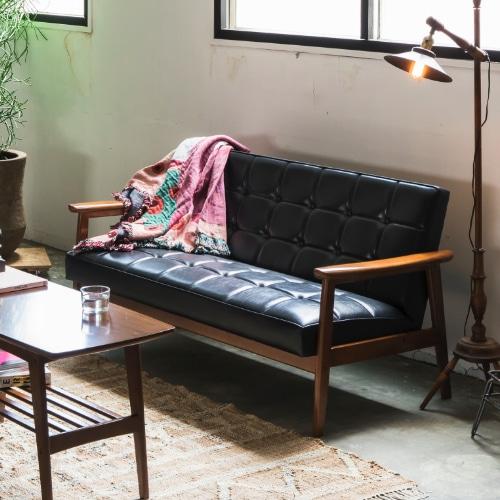 가리모쿠60 K체어 2인용 - 스탠다드 블랙/월넛 - bibliotheque