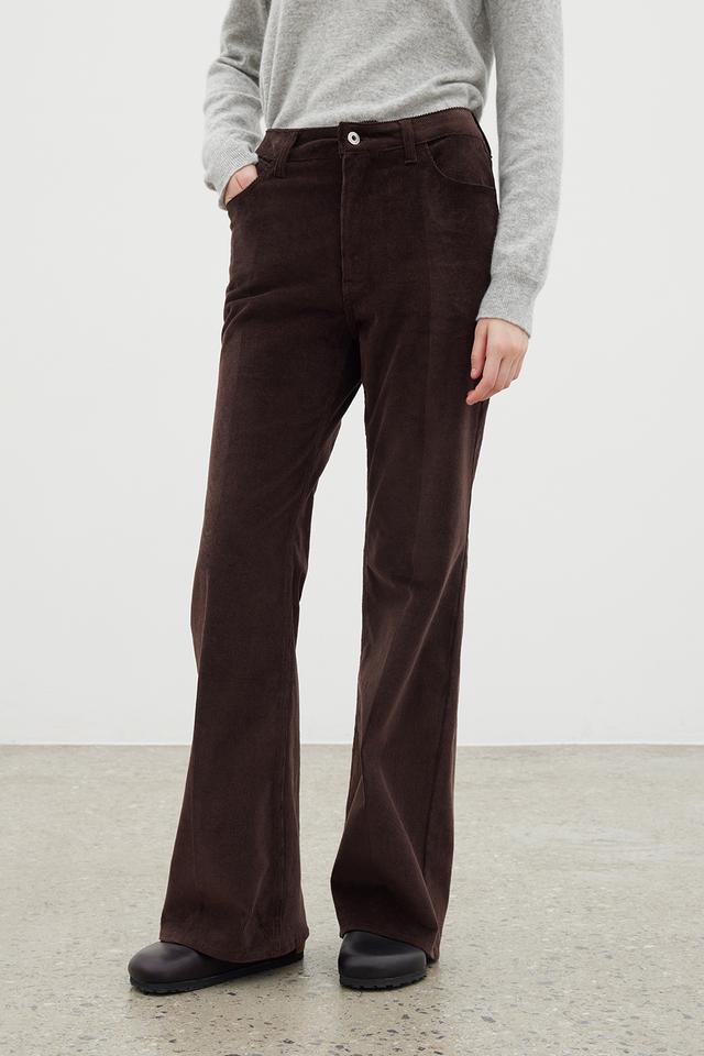 [9th Shipping Small 1/10] Mellow Corduroy Bootcut Pants - Brownie Brown