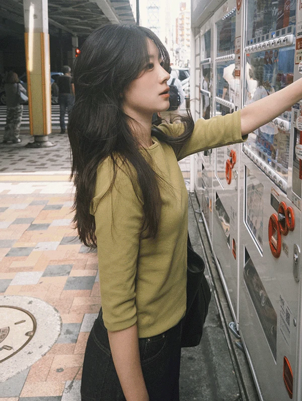 [가을기본티/오픈 10%할인] #SLOWMADE. 쫀쫀탄탄 5부 클린티셔츠 - 6 color