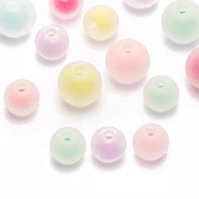 쥬얼리 제작용 혼합 매트 라운드 아크릴 비즈, 캔디 컬러, 느슨한 스페이서 비즈, DIY 팔찌 목걸이 액세서리, 8mm, 10mm, 50 개