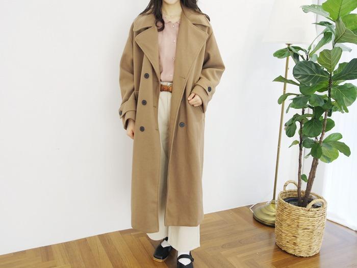 [주문폭주] 뮤즈 울 롱 코트 (블랙 브라운) 더블 코트 모직 트렌치