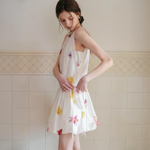 Cest_Smudge halter neck balloon dress
