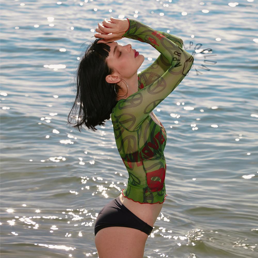 셔링 피스 커버업 긴팔 래쉬가드 수영복 휴양지 비치웨어 [에이프릴풀데이] BDSC 비에꼴