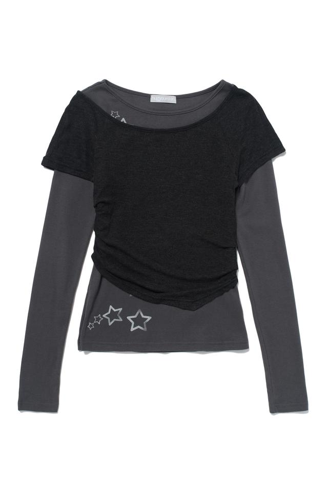 Layered star T (Charcoal)