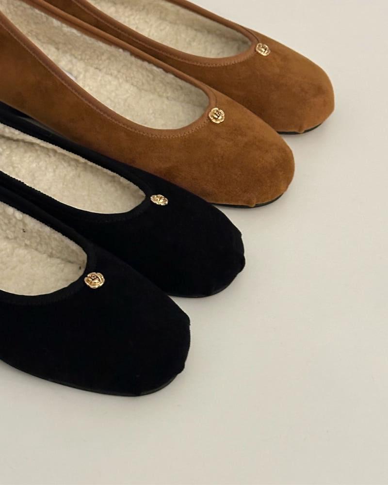 베이프 겨울 스웨이드 양털 뽀글이 플랫슈즈