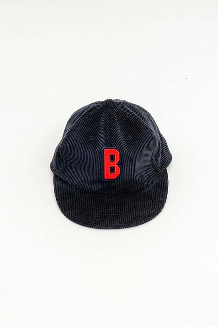BLUEBLUE[블루블루]Corduroy B Patch Leather Strap Baseball Cap
