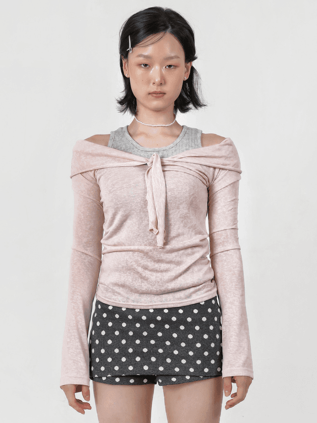 (4/28 예약배송 추가 5% 할인)Marina Mood Soft Shoulder Tee_Pink