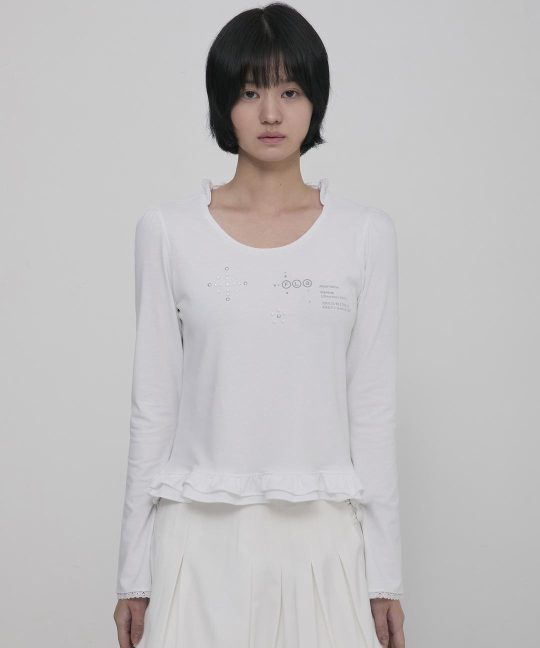 Muta Frill Puff T-Shirt (FL-189_White)