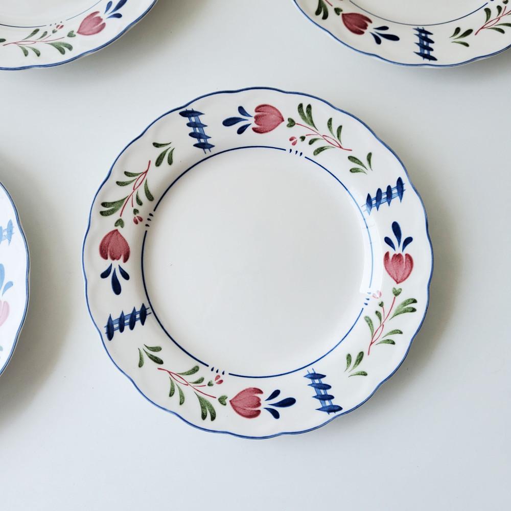 [빈티지] 니코 애본데일 튤립 Nikko 샐러드 플레이트 예쁜 그릇