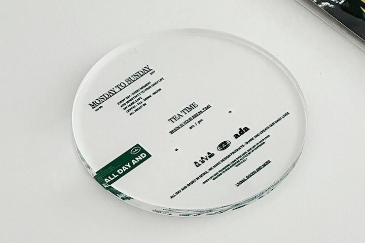위크 아크릴 원형 티코스터 컵받침