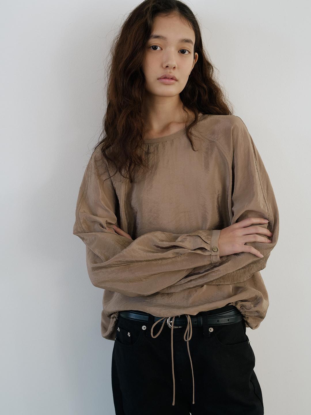 RE-ORDER / Satin string blouse