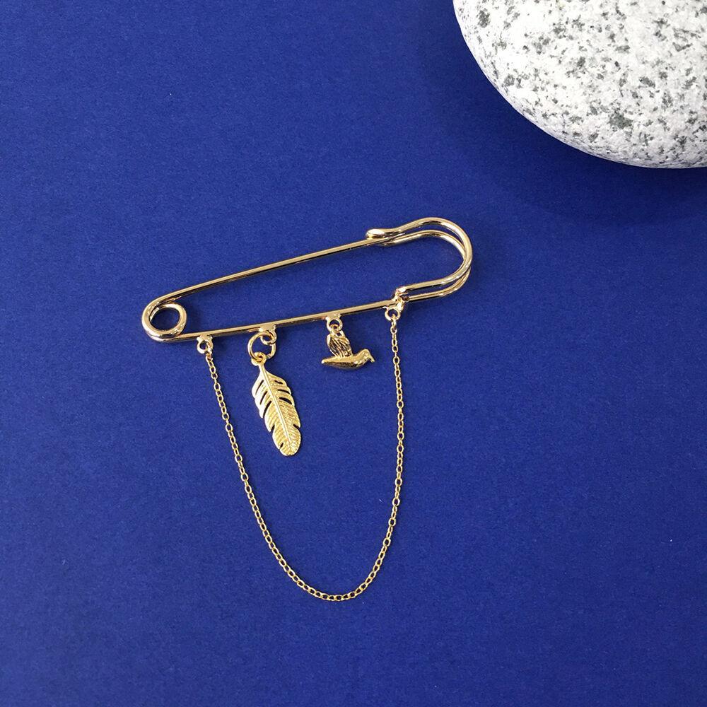 [삿치] BIRD FEATHER BROOCH 버드 깃털 펜던트 핀 브로치