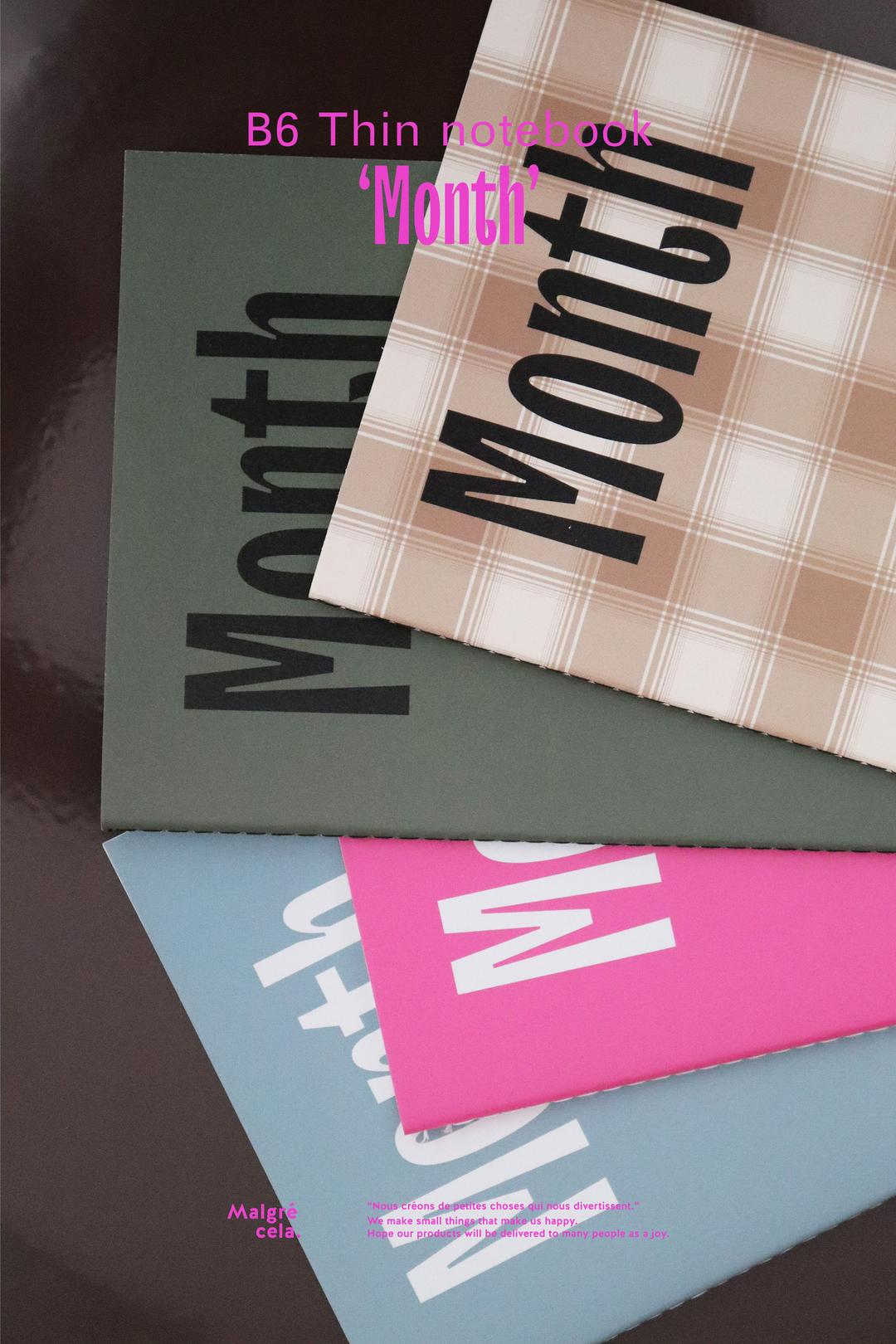 B6 Thin notebook 'Month'