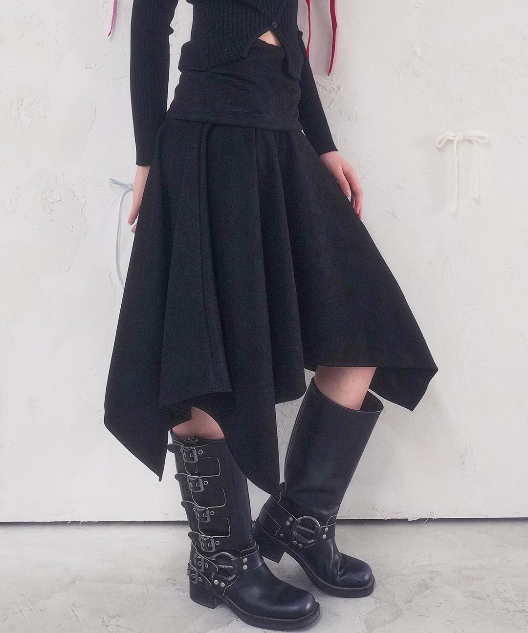 비바셔스 Dune Wrap Suede Skirt BLACK