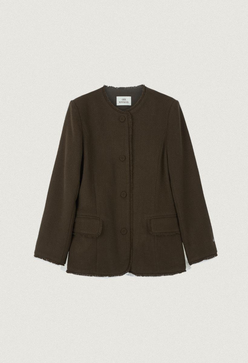 Aubree tweed jacket_Brown(O25-OT02)
