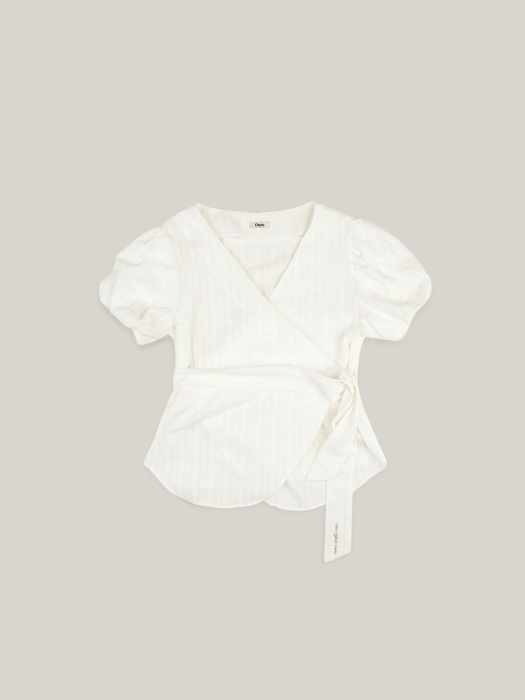 FLORA WRAP BLOUSE  [ WHITE ]