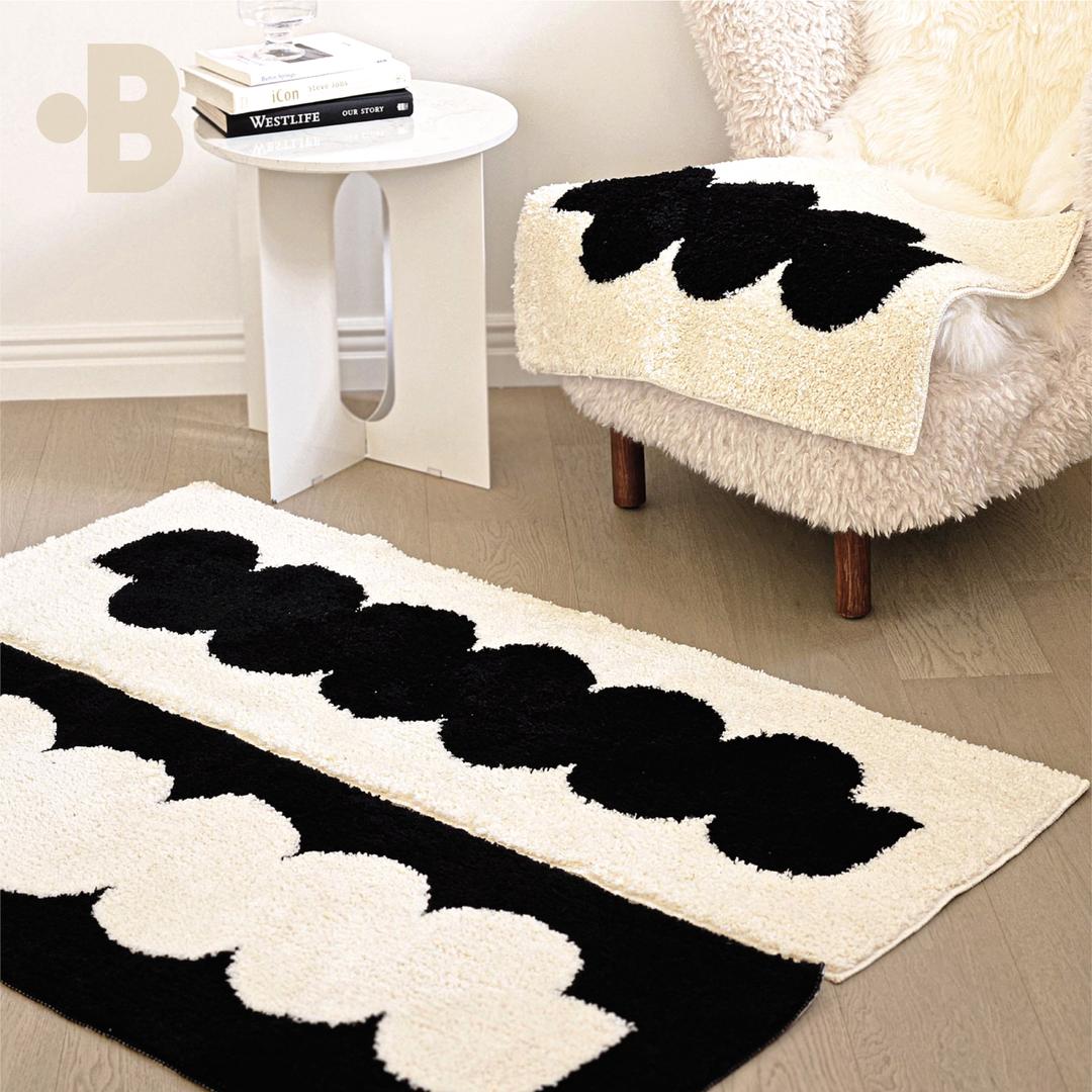 [센스있는 집들이 선물] 유니크 도형 발매트 롱(라지) size 빨아쓰는 북유럽 긴 러그 욕실 화장실 주방 발매트 현관 논슬립