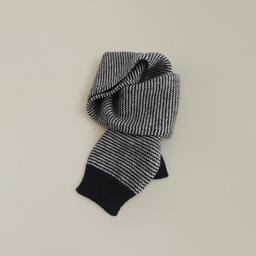 Caron stripe knit muffler (Dark navy)