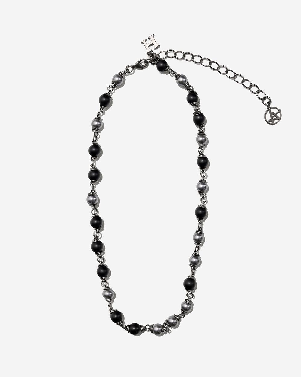 ONYX& PEARL NECKLACE MIDNIGHT (WA109) *2ND RESTOCK*