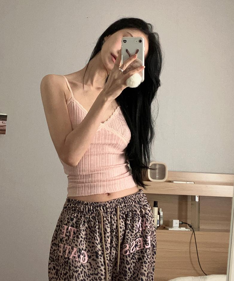 피치빈 셀리 레이스 골지 슬리브리스