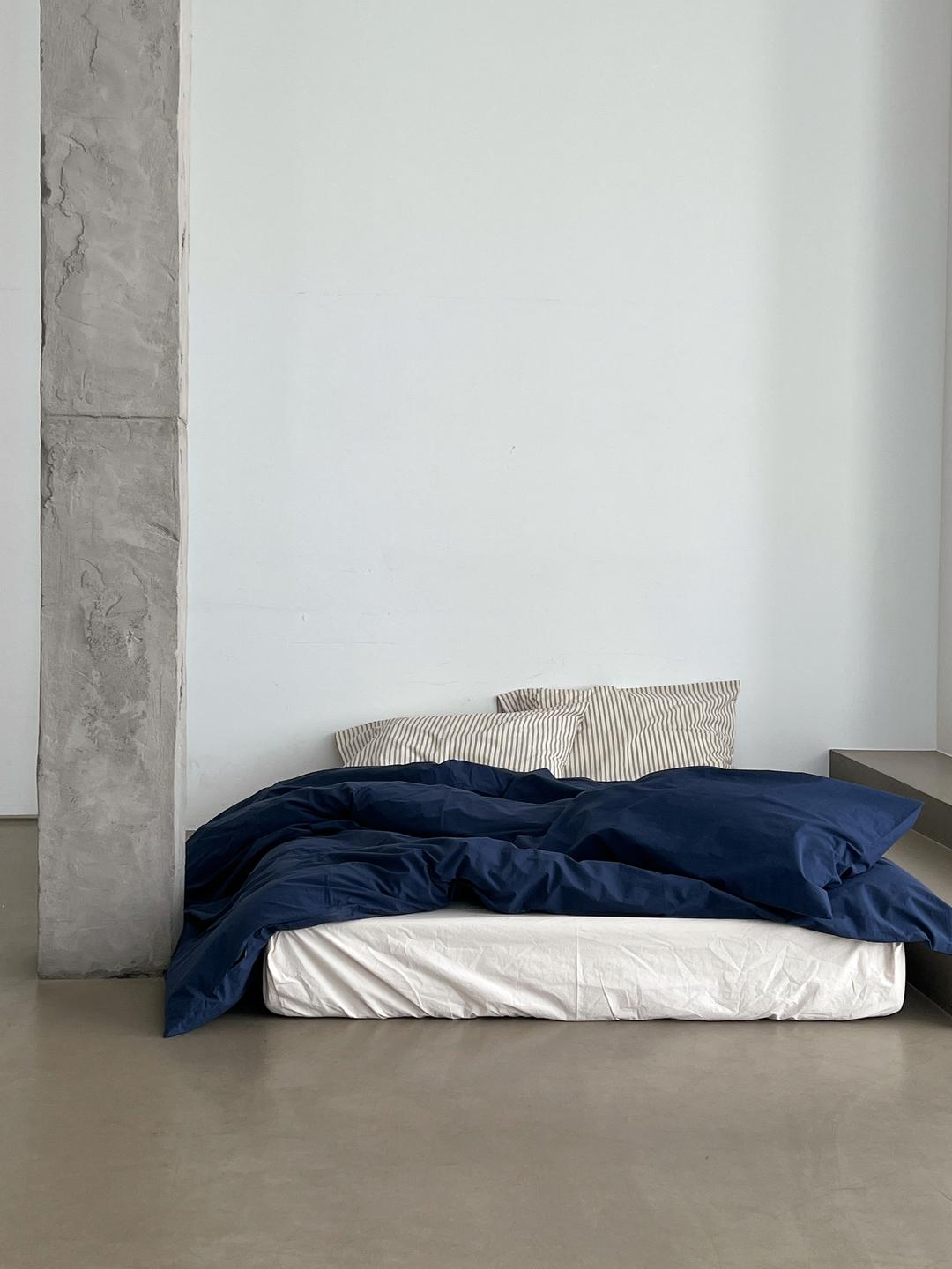 80수 광폭 코튼 이불커버 - 다크블루