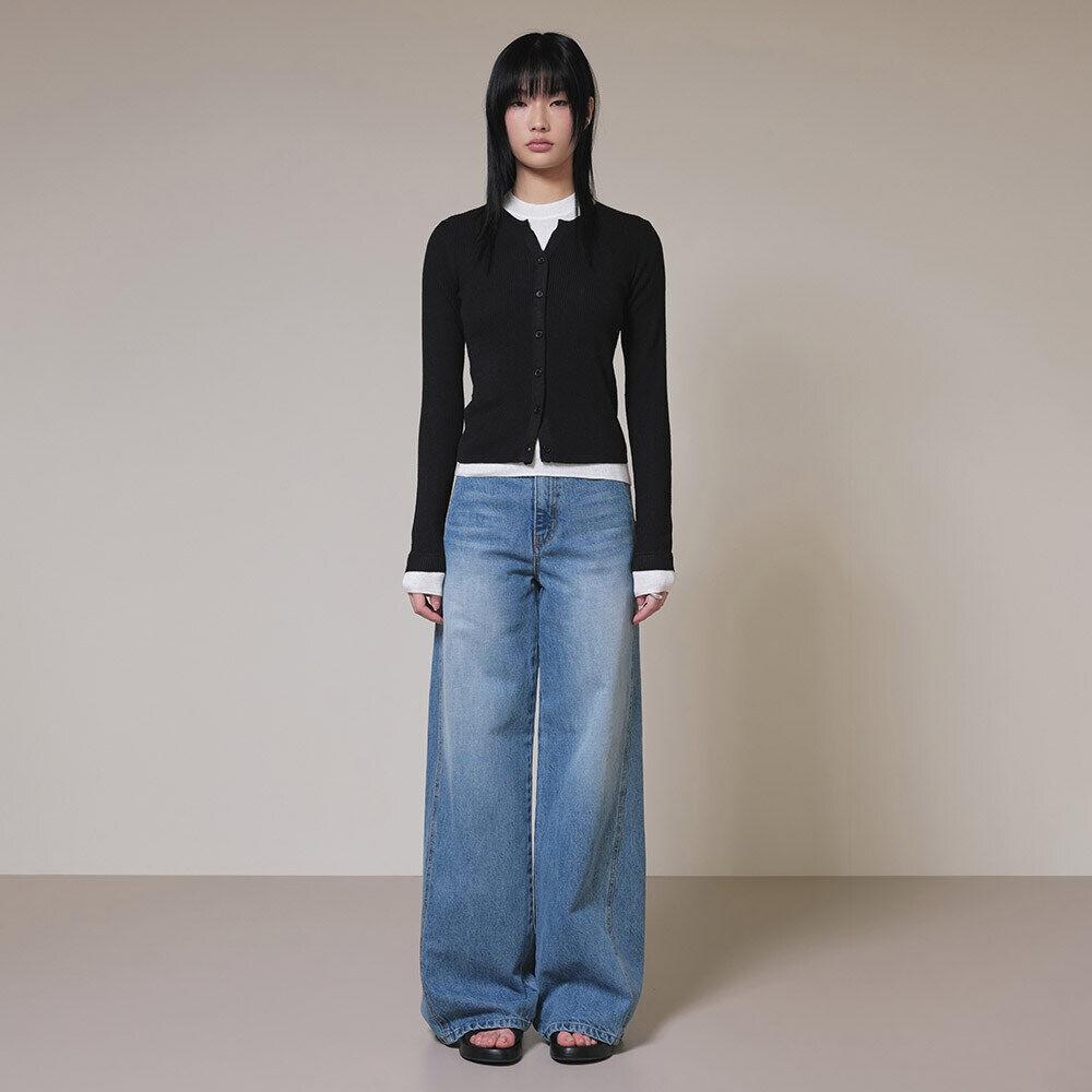 Washing Wide Denim Pants in Blue VJ4SL151-22