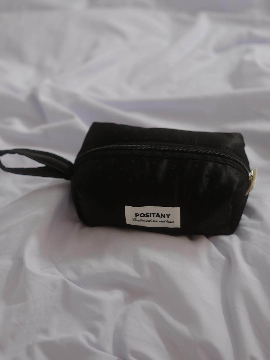Black satin pouch (4size)