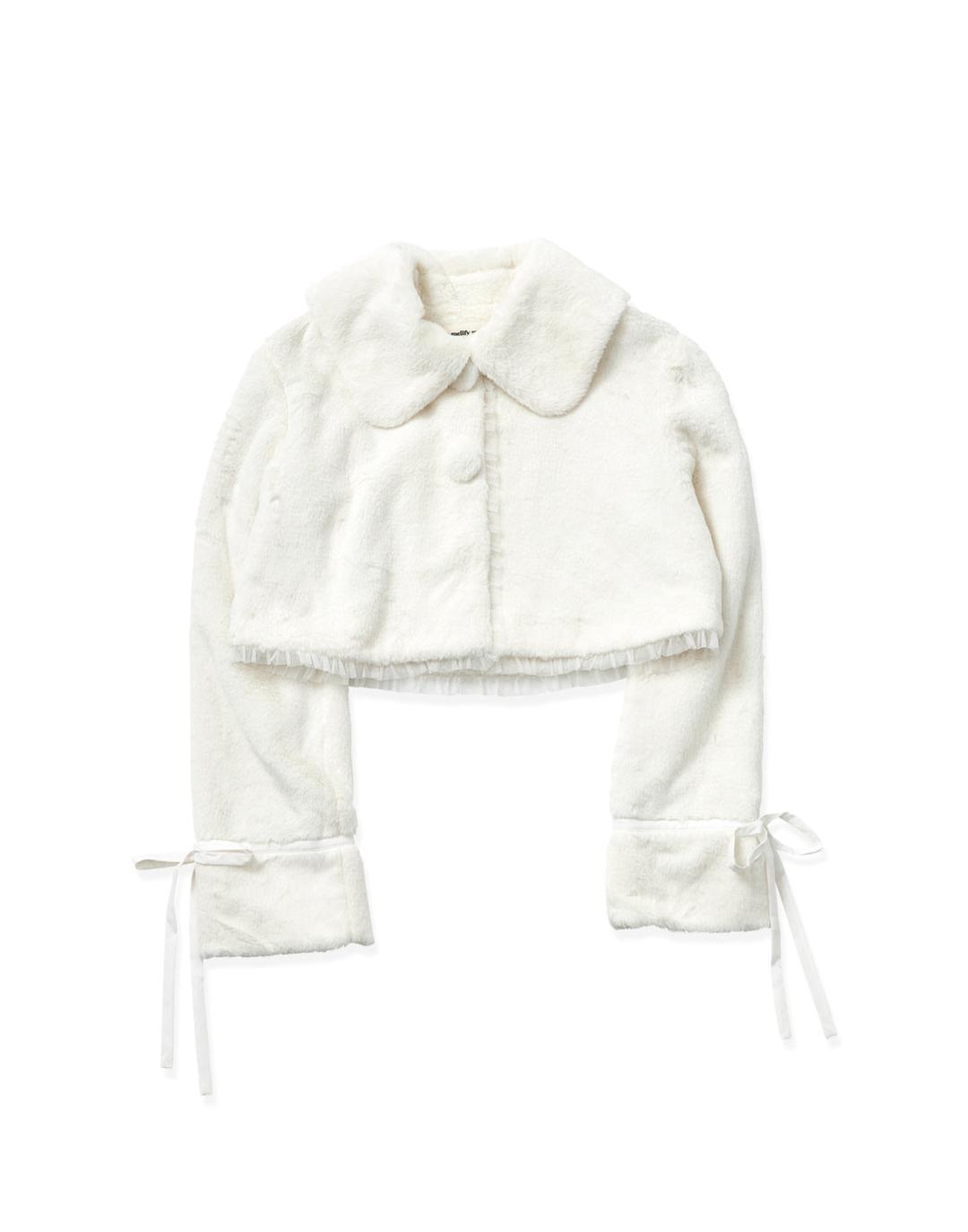 Fluffy milky fur ジャケット - WHITE / M
