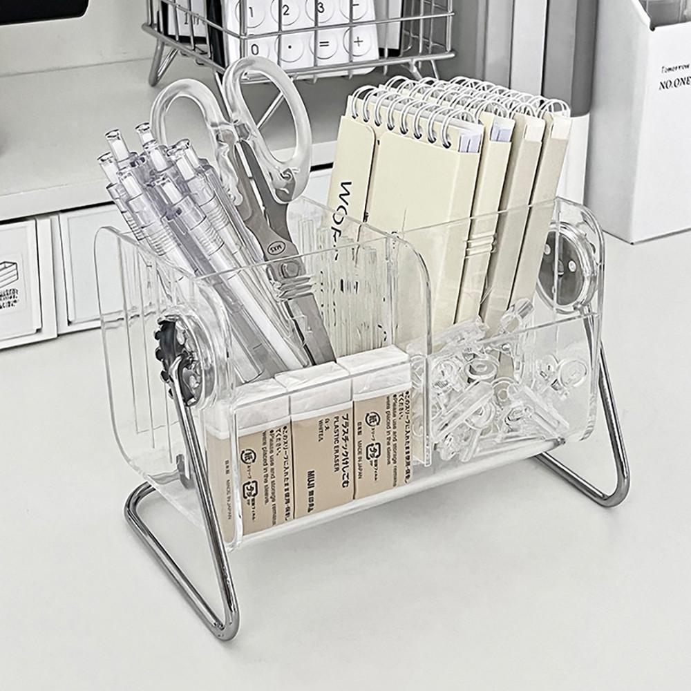 회전 연필꽂이 데스크 오거나이저 아크릴 정리함 보관함 투명 서랍 다용도 수납함 스튜디홈