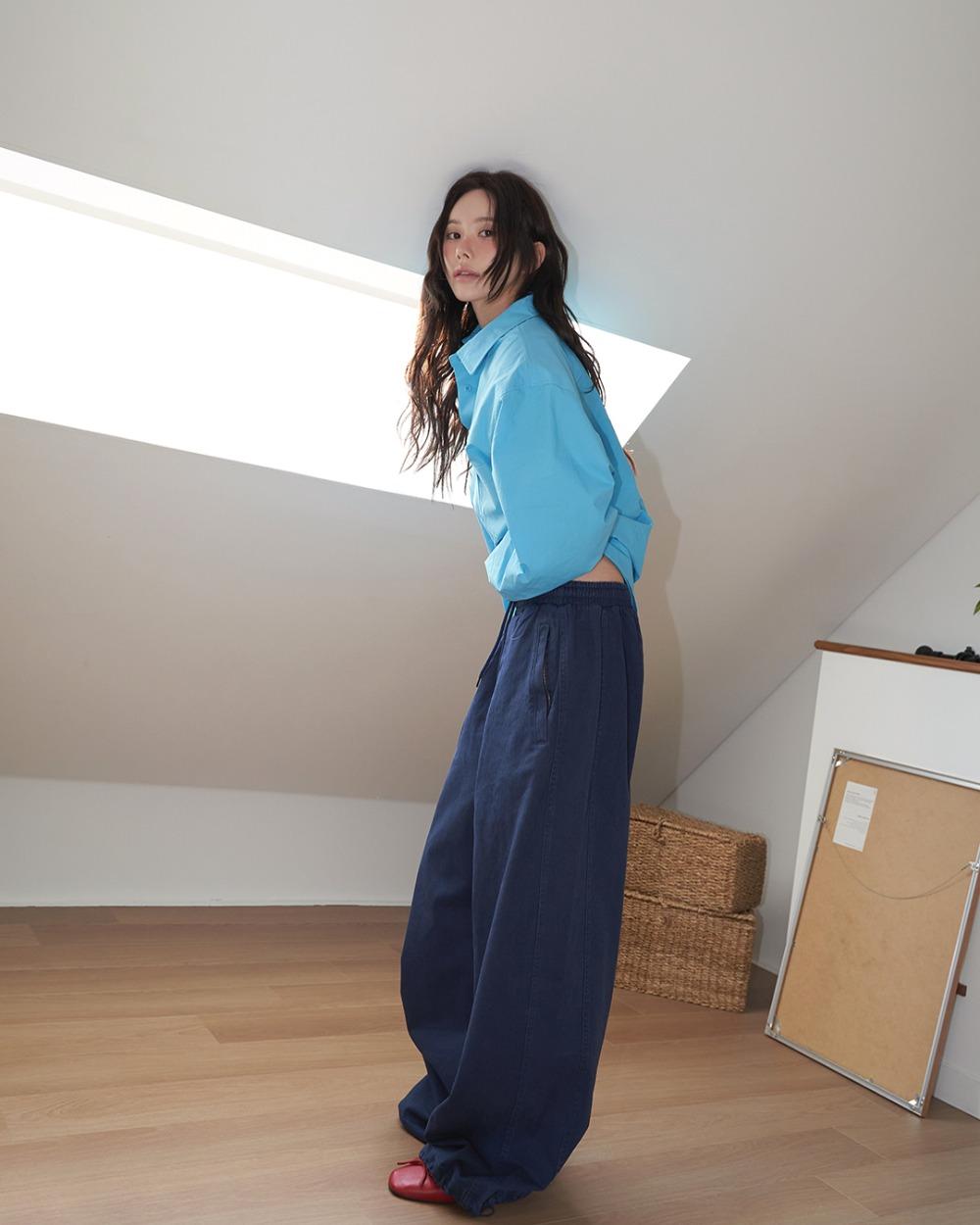 25SS stone washed relaxed wide pants
