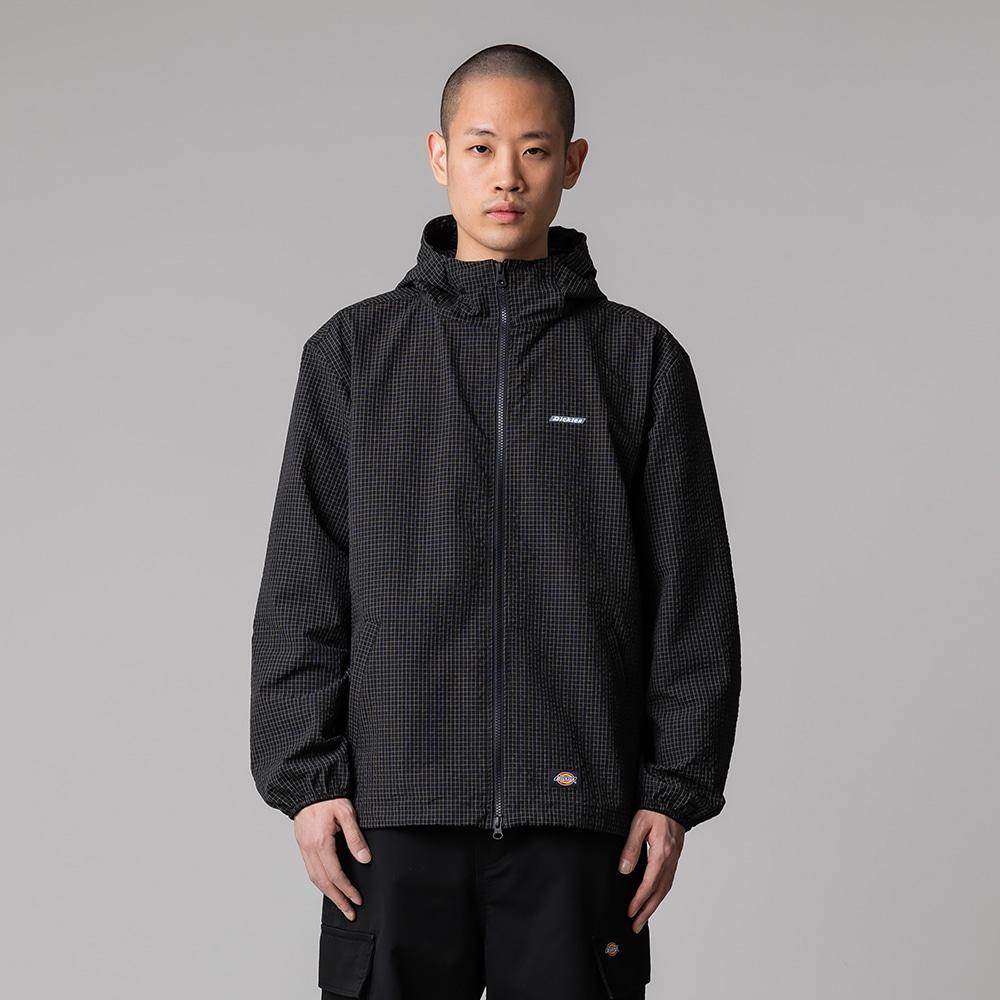 그리드 체크 라이트 윈드브레이커 Black