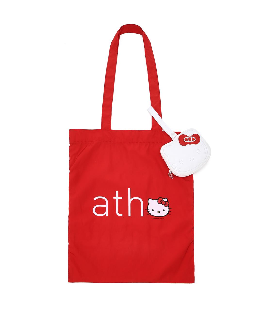 [Hello Kitty x athe] 레드 파우치 키링 & 에코백