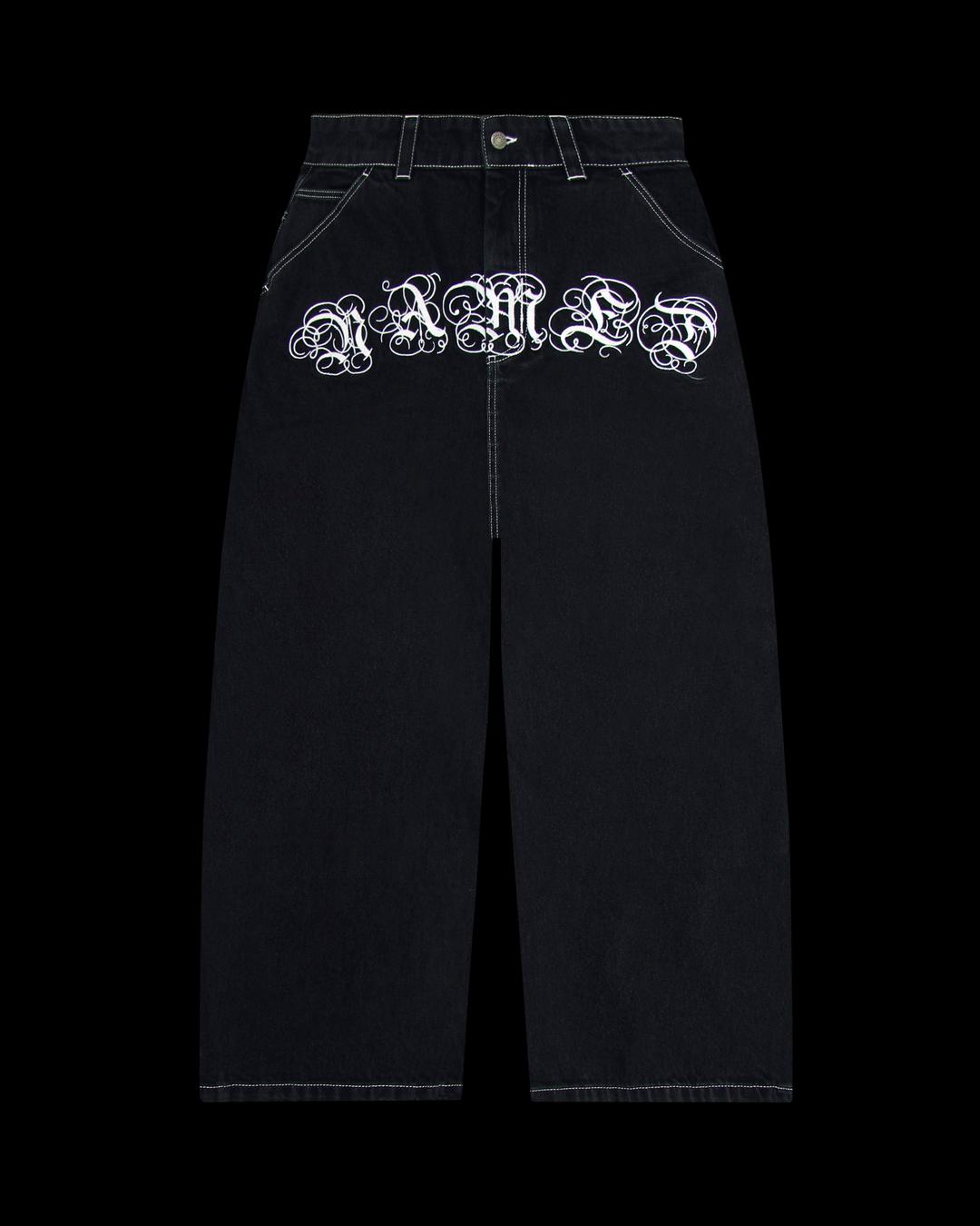 SIGNATURE SUPER BAGGY JEANS WASHED BLACK - XS