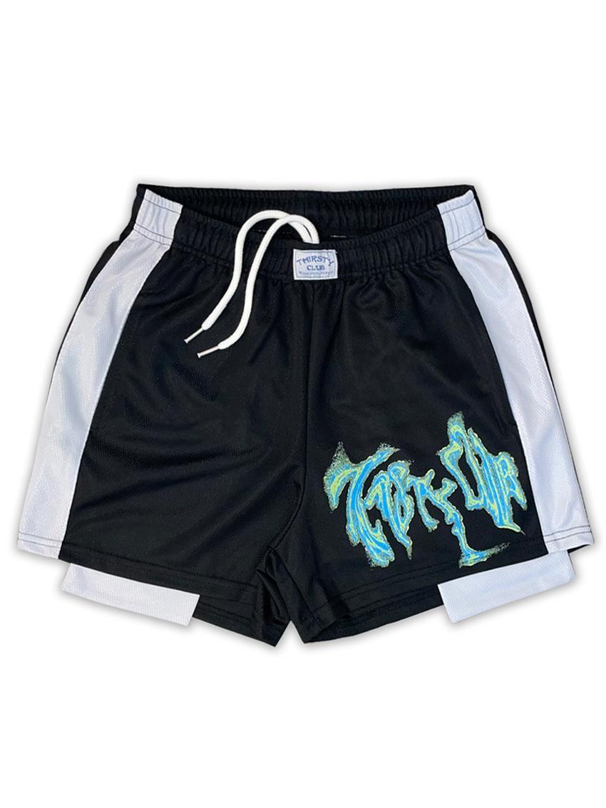 [THIRSTY CLUB] Alleyoop mesh short pants - Black