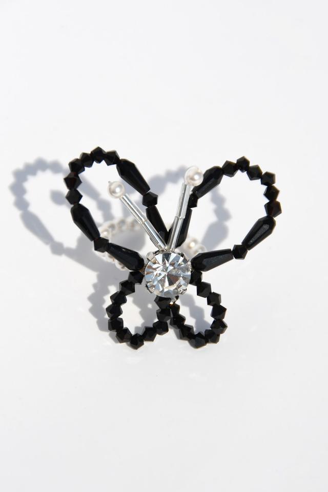 Black butterfly ring