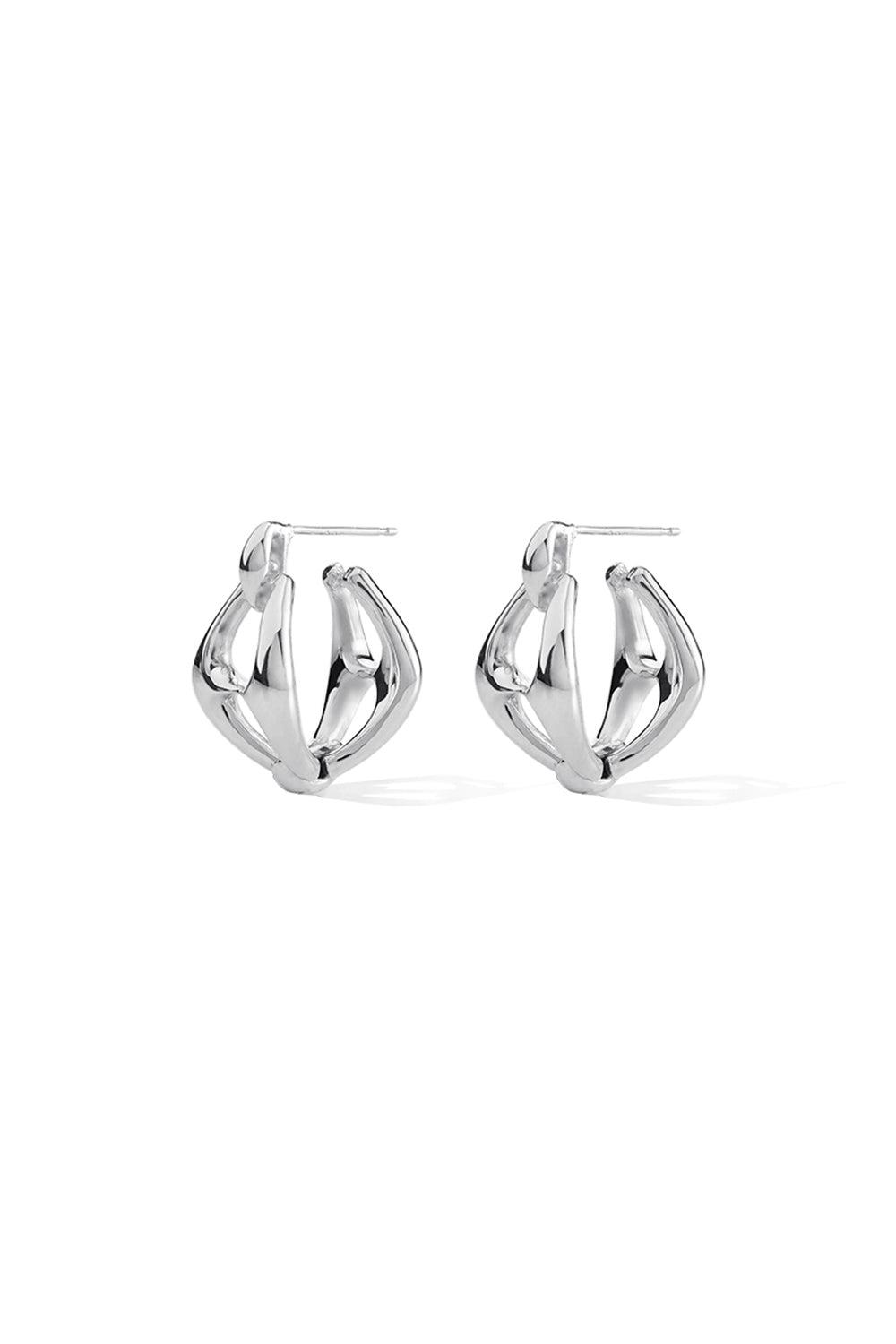 CF ANCHOR CHAIN HOOP EARRINGS