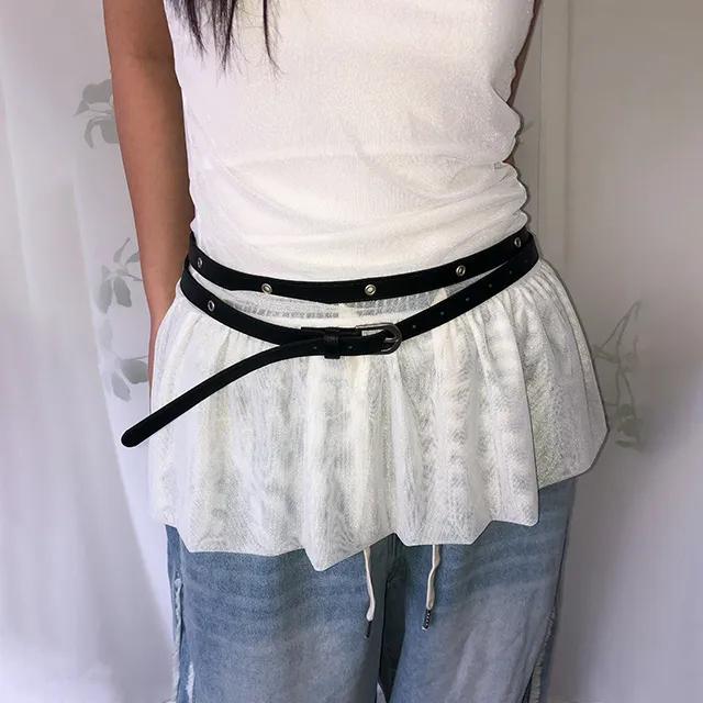 eyelet long belt (2color)