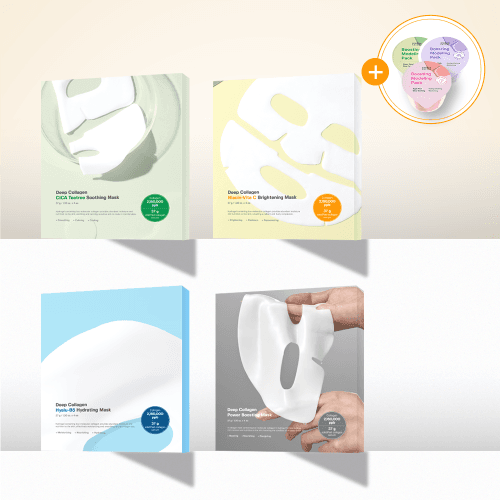 [2PACK]고함량 딥콜라겐 마스크팩 8매 (탄력/미백/수분/진정)(+모델링팩 3종 증정)